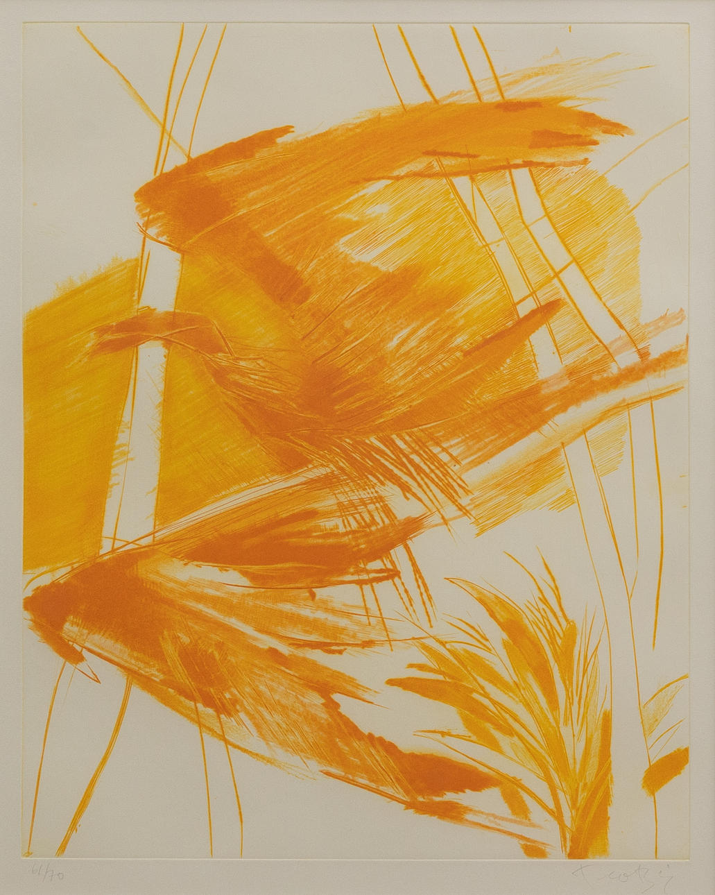 ULF TROTZIG. Composition, etching no. 61/70, signed.