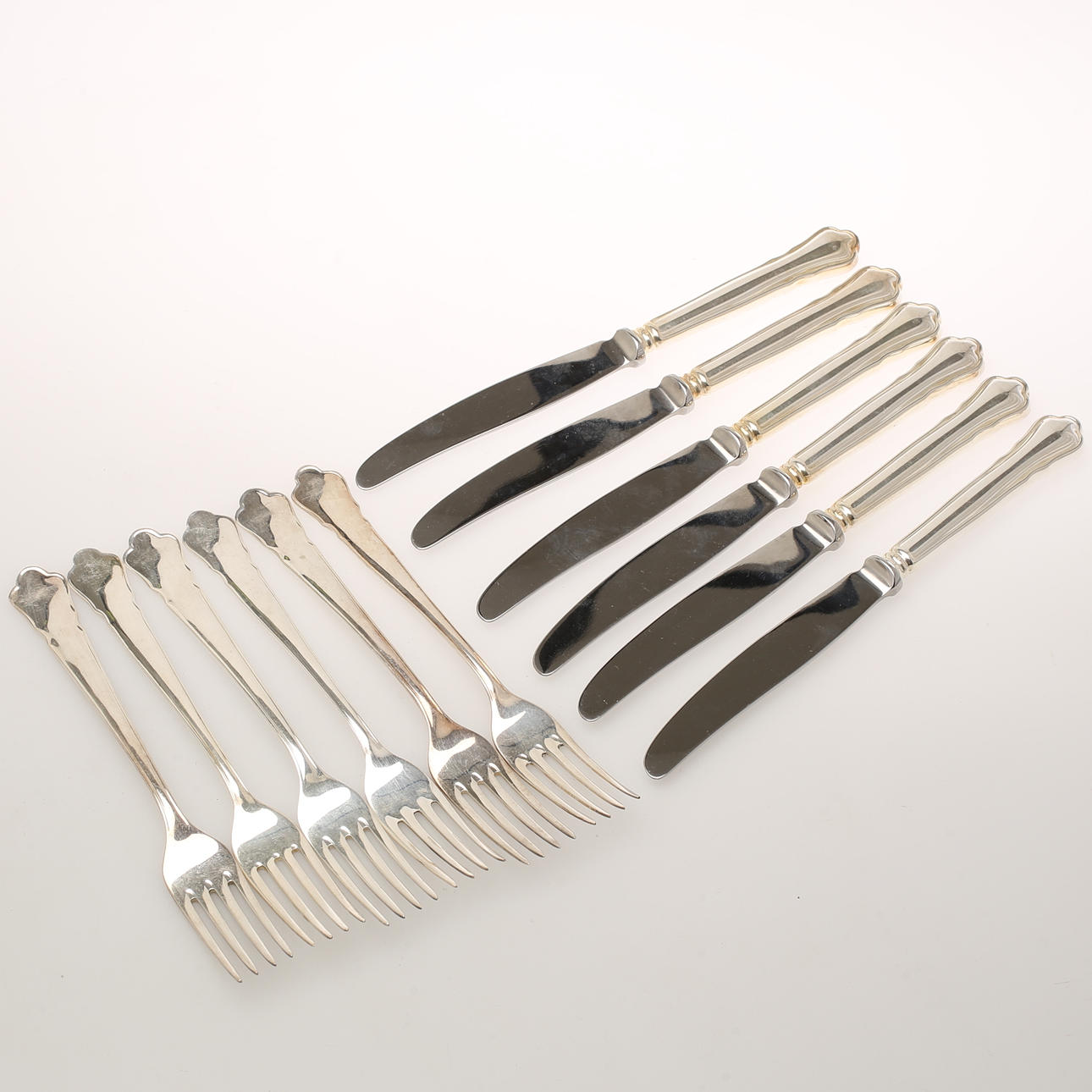 BESTICK, 12 st, silver. Chippendale.