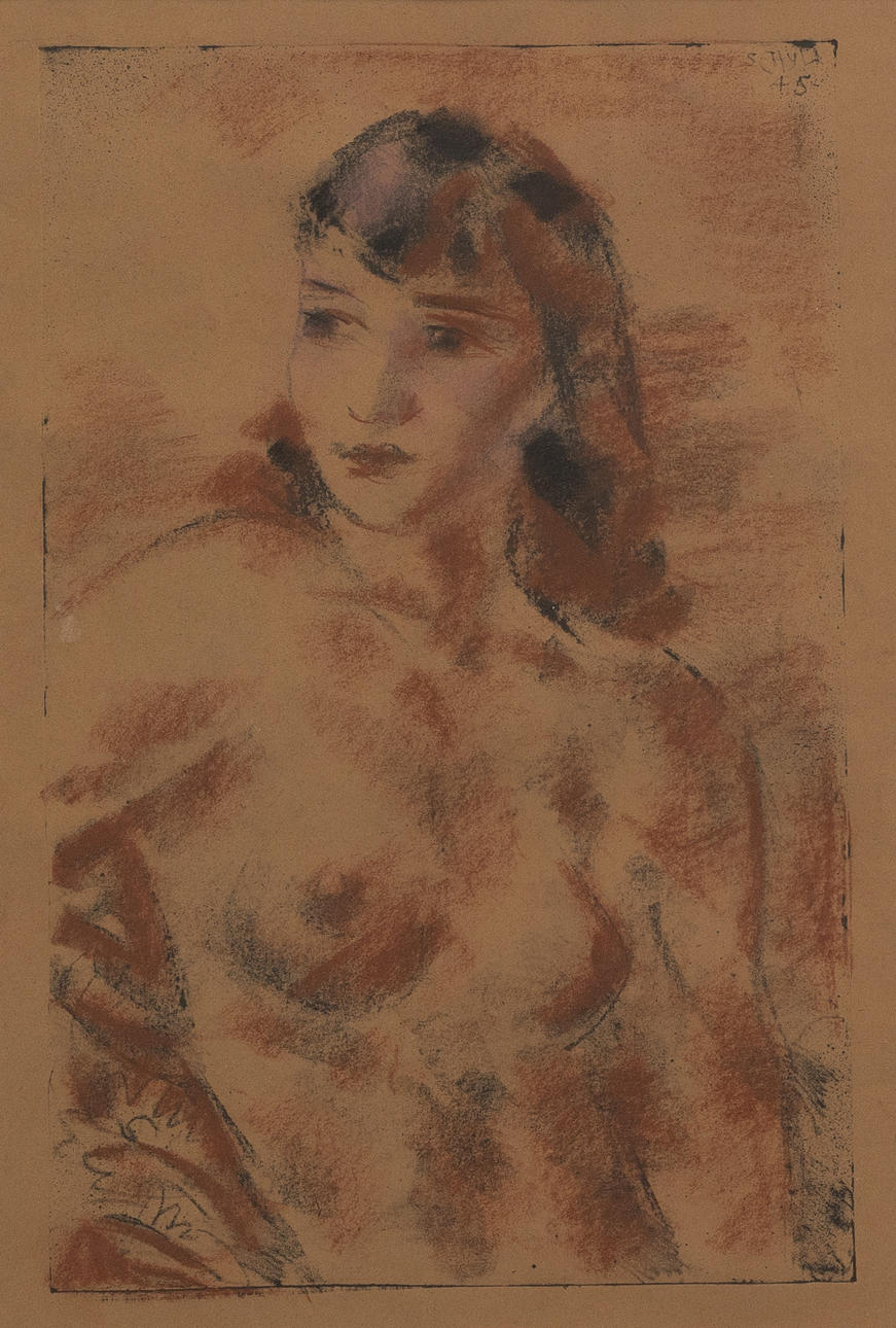 JULES SCHYL. Model, mixed media, signed and dated -45.