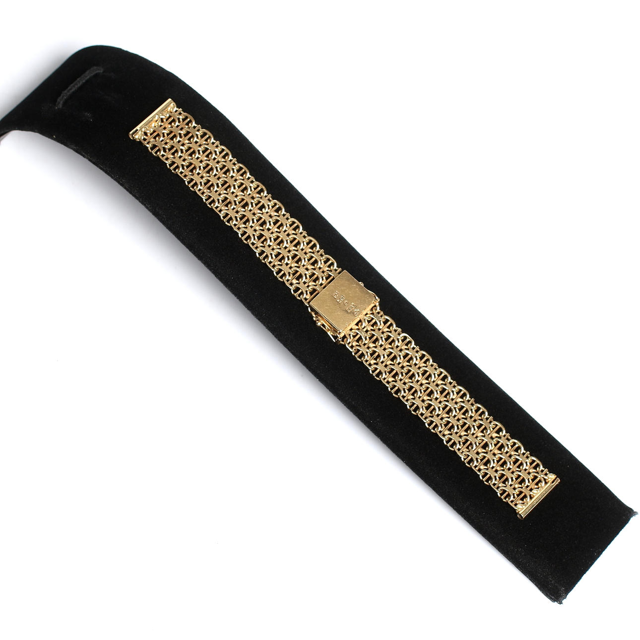 ARMBAND, 18 k, x-länk, för armbandsur, 1969. Vikt 30 gram.