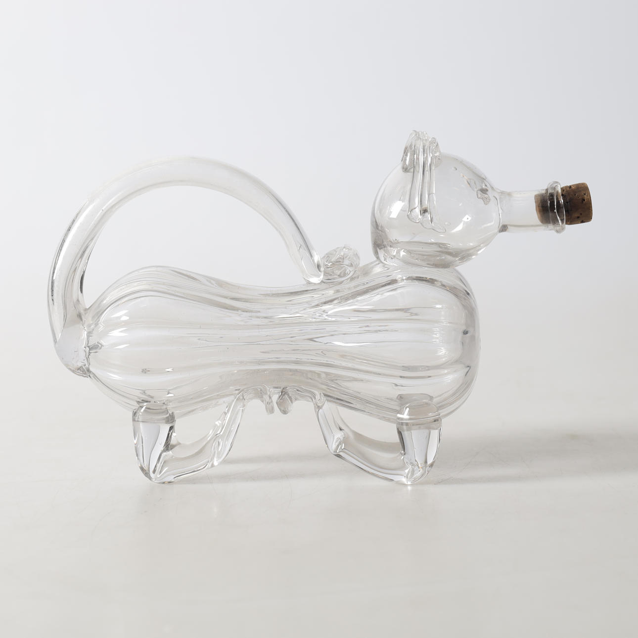 A glass stuffed dog, 20th century.