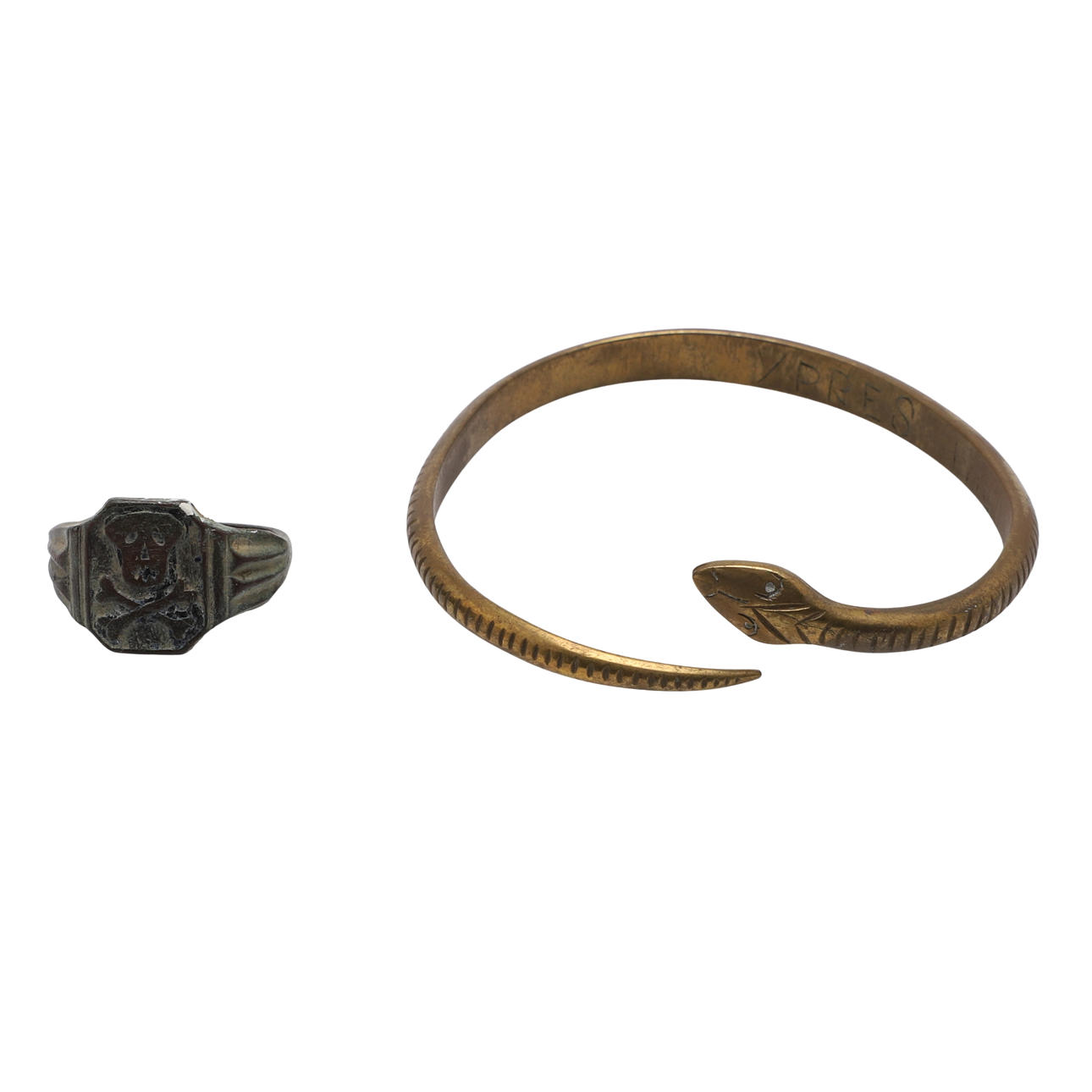A TRENCH ART SNAKE BANGLE YPRES 1916.