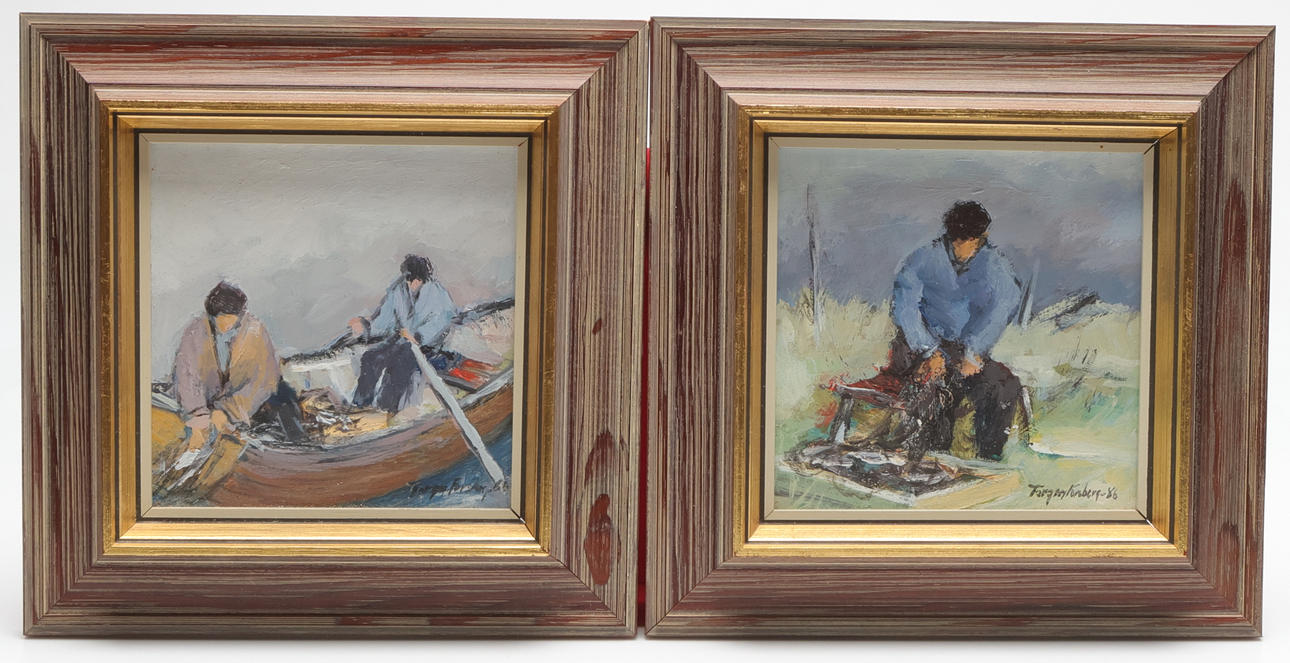 TORGNY FORSBERG. olja på pannå, 2 st, signerad och daterade.