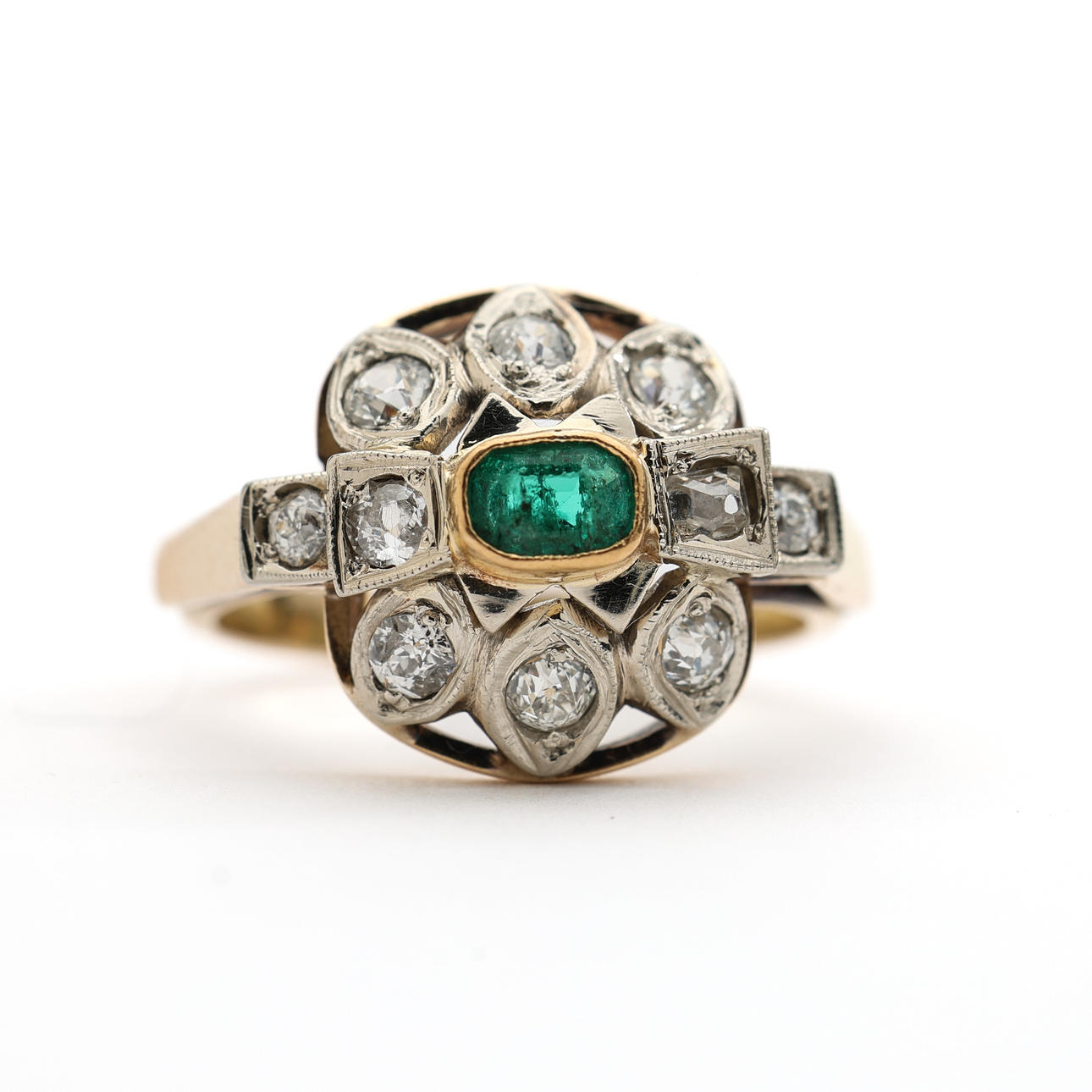 RING, 14K gold and white gold.