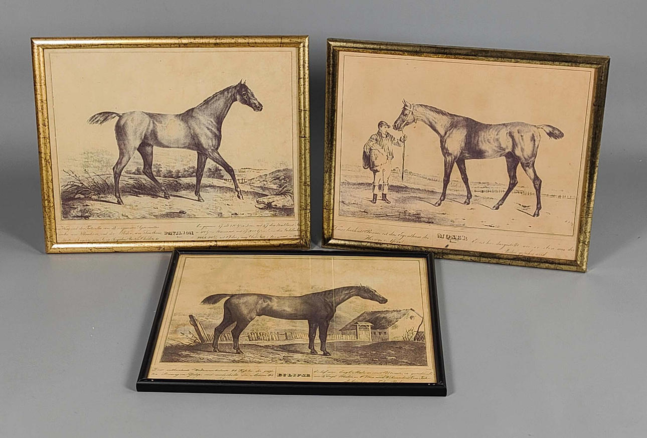3 HORSE DEPICTIONS in the frame.