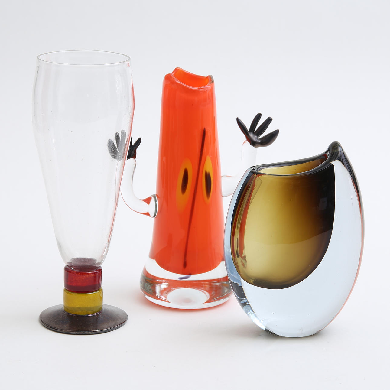 VASER, 3 st, glas, bl.a Strömbergshyttan.