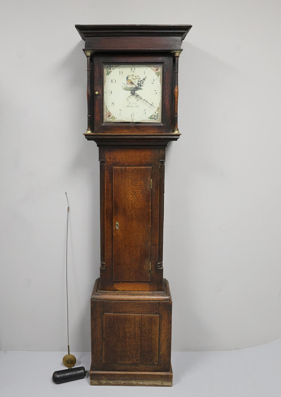 WELSH GEORGE III OAK LONGCASE CLOCK.