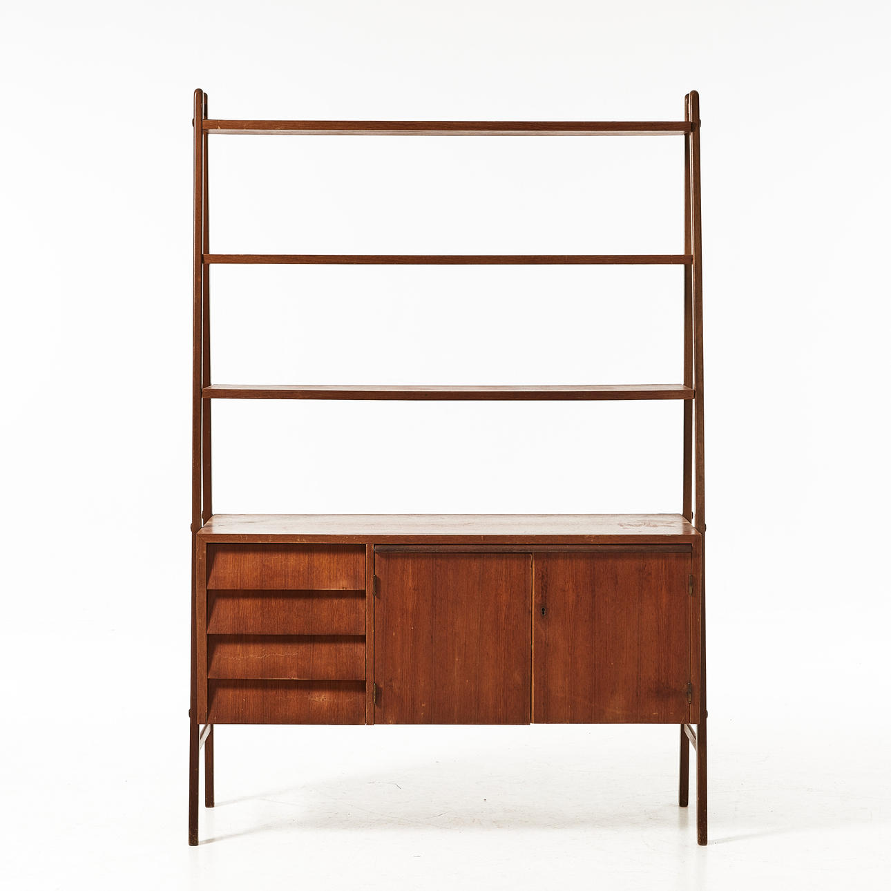 A 1960s teak bookcase.
