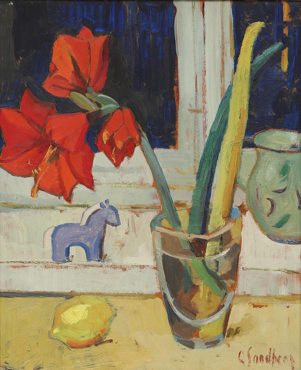 GOTTHARD SANDBERG. Oil on panel, signed.