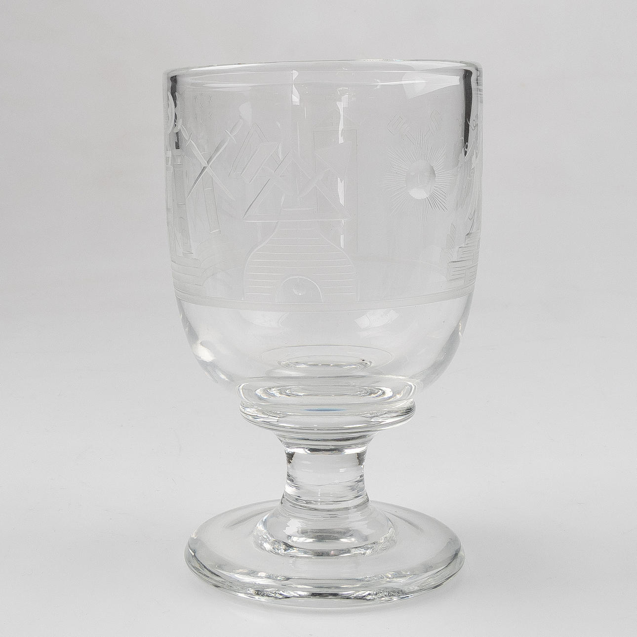 Masonic glass, cut decor, 20th century.