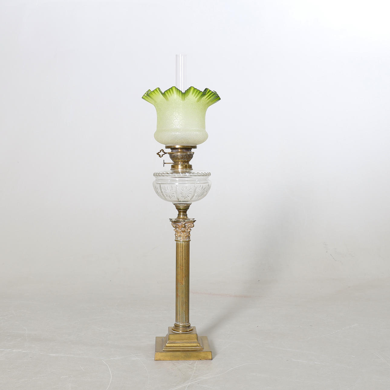 A brass & glass table lamp, early 20th century. Lighting & Lamps ...