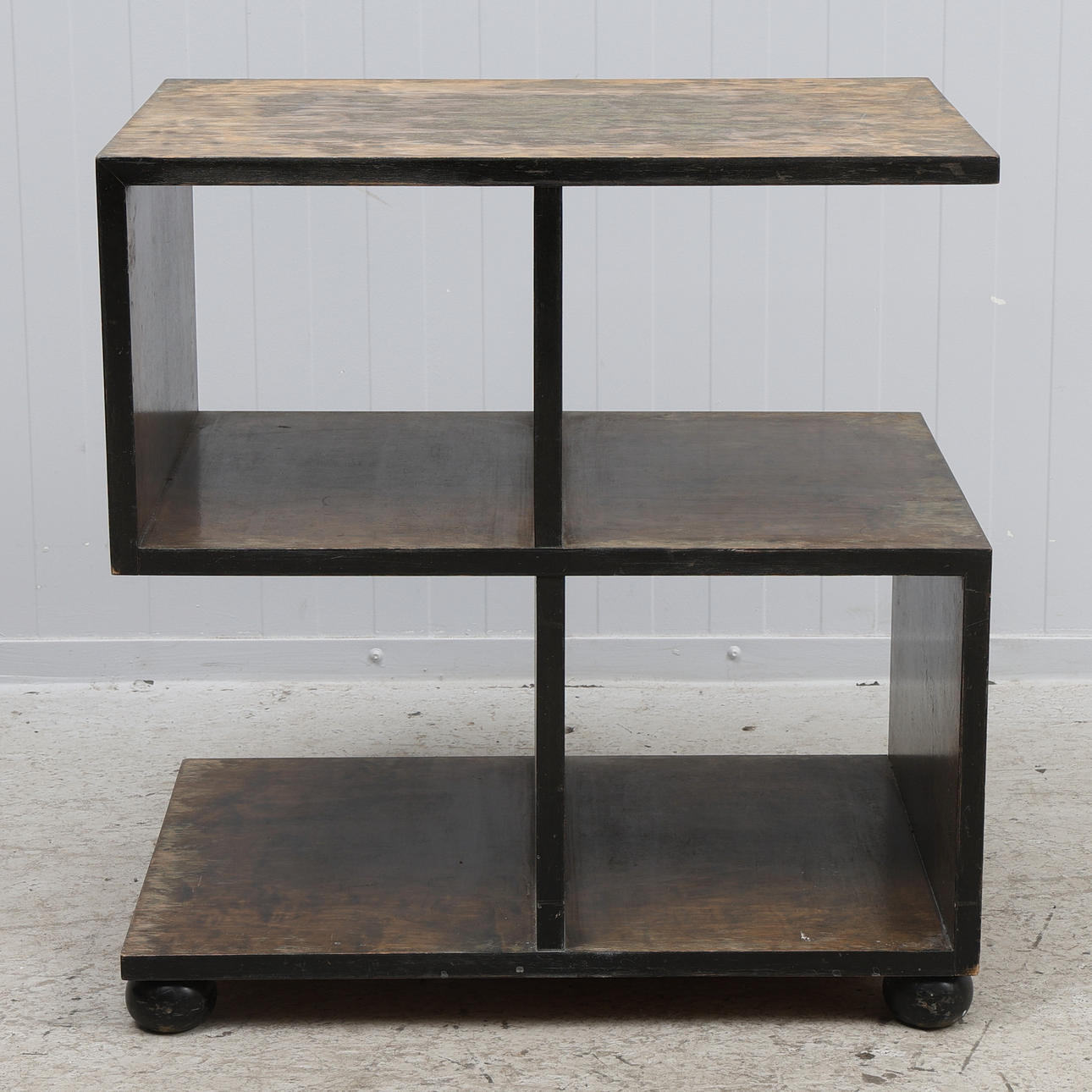 FLOOR TABLE, stained wood, functional, 1920/30s.