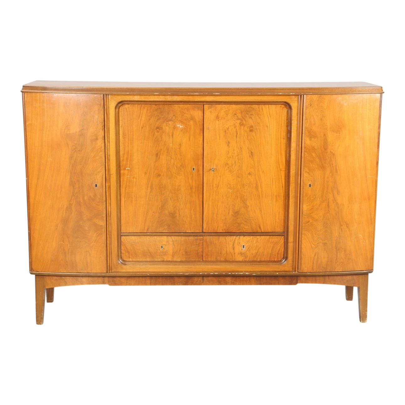 Tall sideboard in walnut, 1950s.
