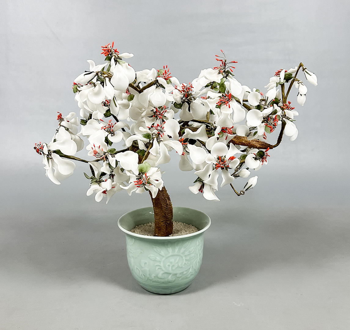 PRYDNADSTRÄ, "Bonsaiträd", porslin, plast, 1900-tal.