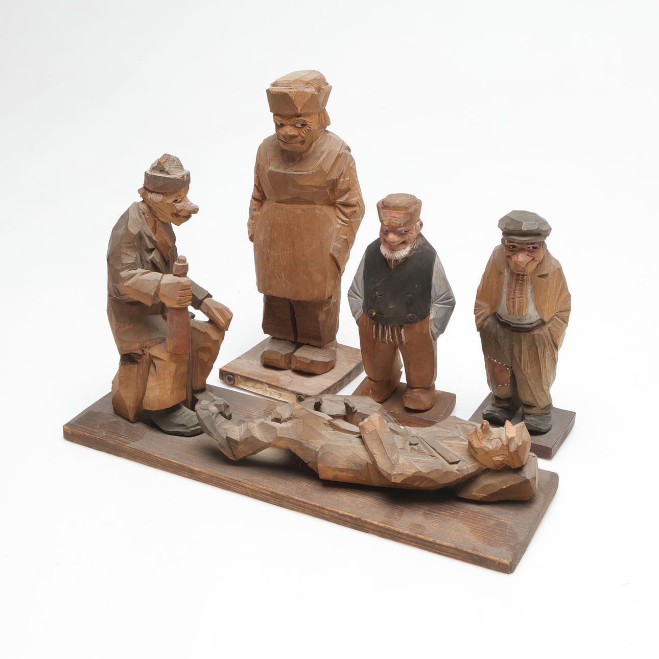 CARL JOHAN TRYGG. sculptures, 4 pieces, signed.