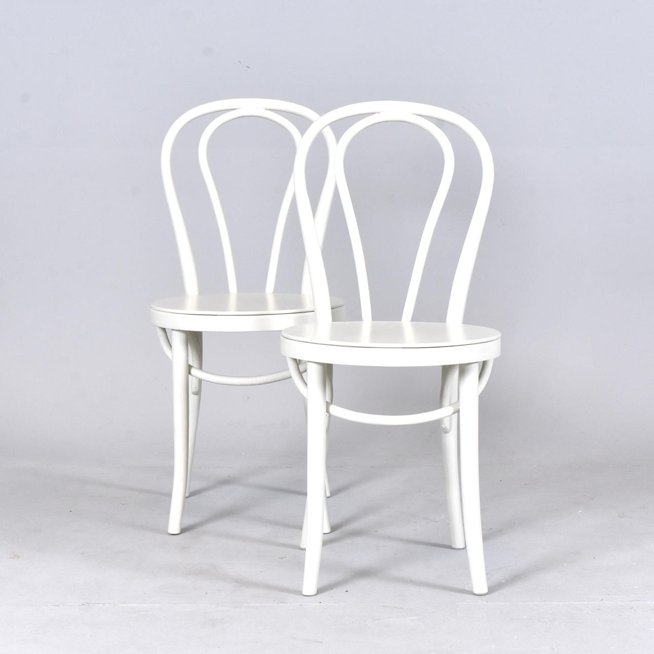 CAFE CHAIRS, 1 pair, painted bent wood.