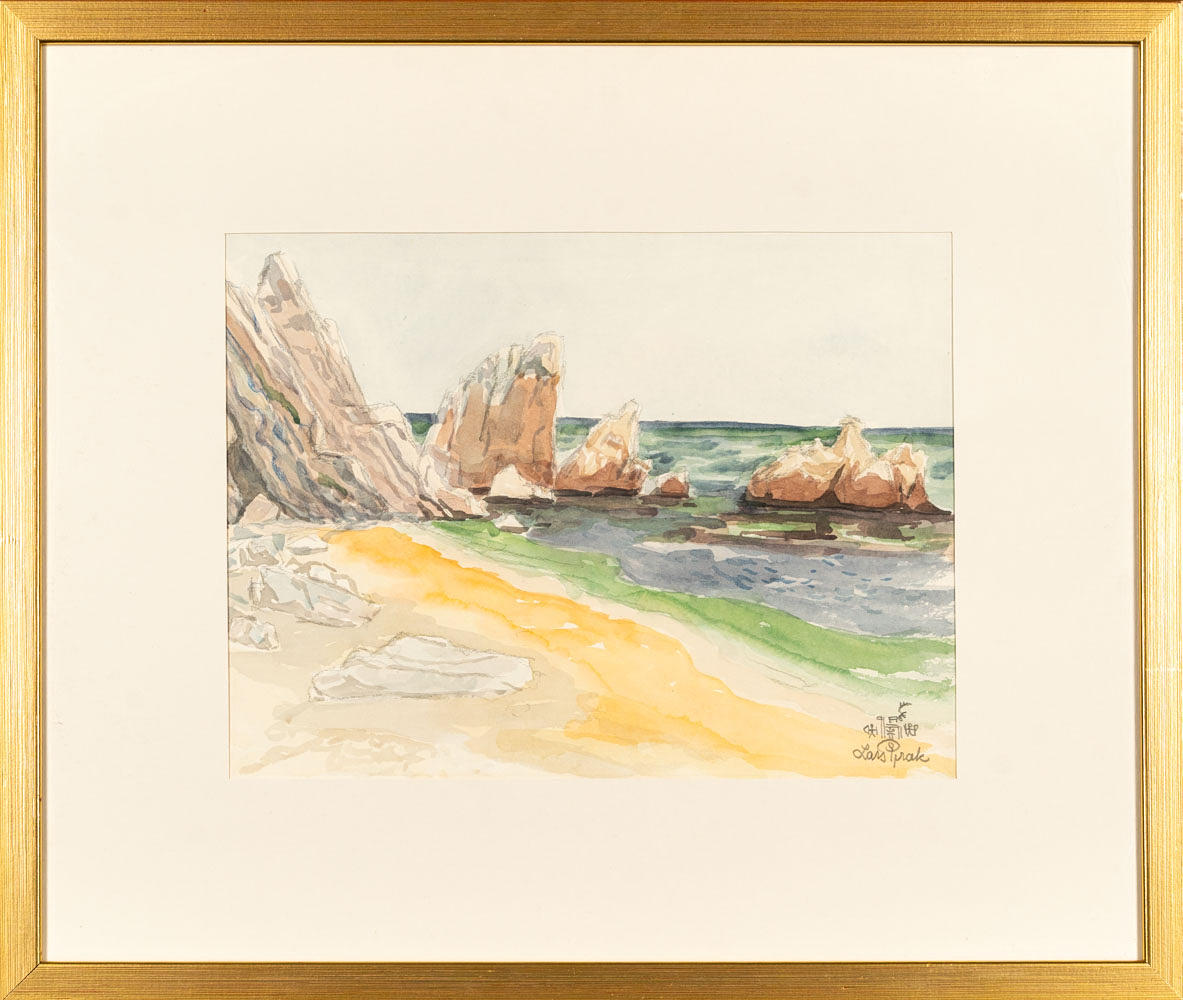 LARS PIRAK. Mixed media on paper, signed.