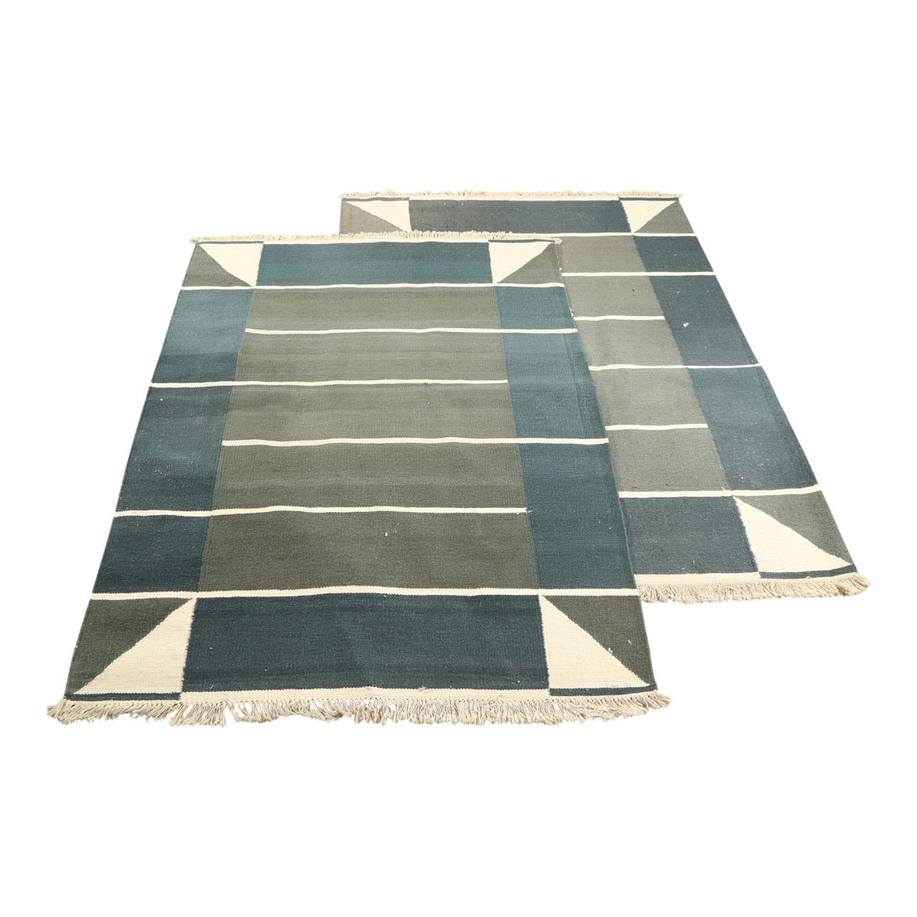 Two modern kilim rugs.