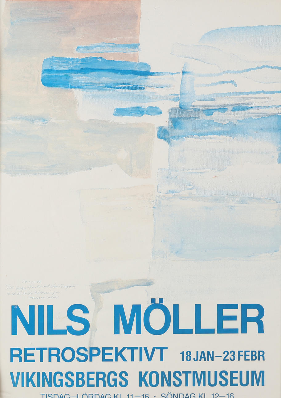 NILS MÖLLER. Exhibition poster with dedication.