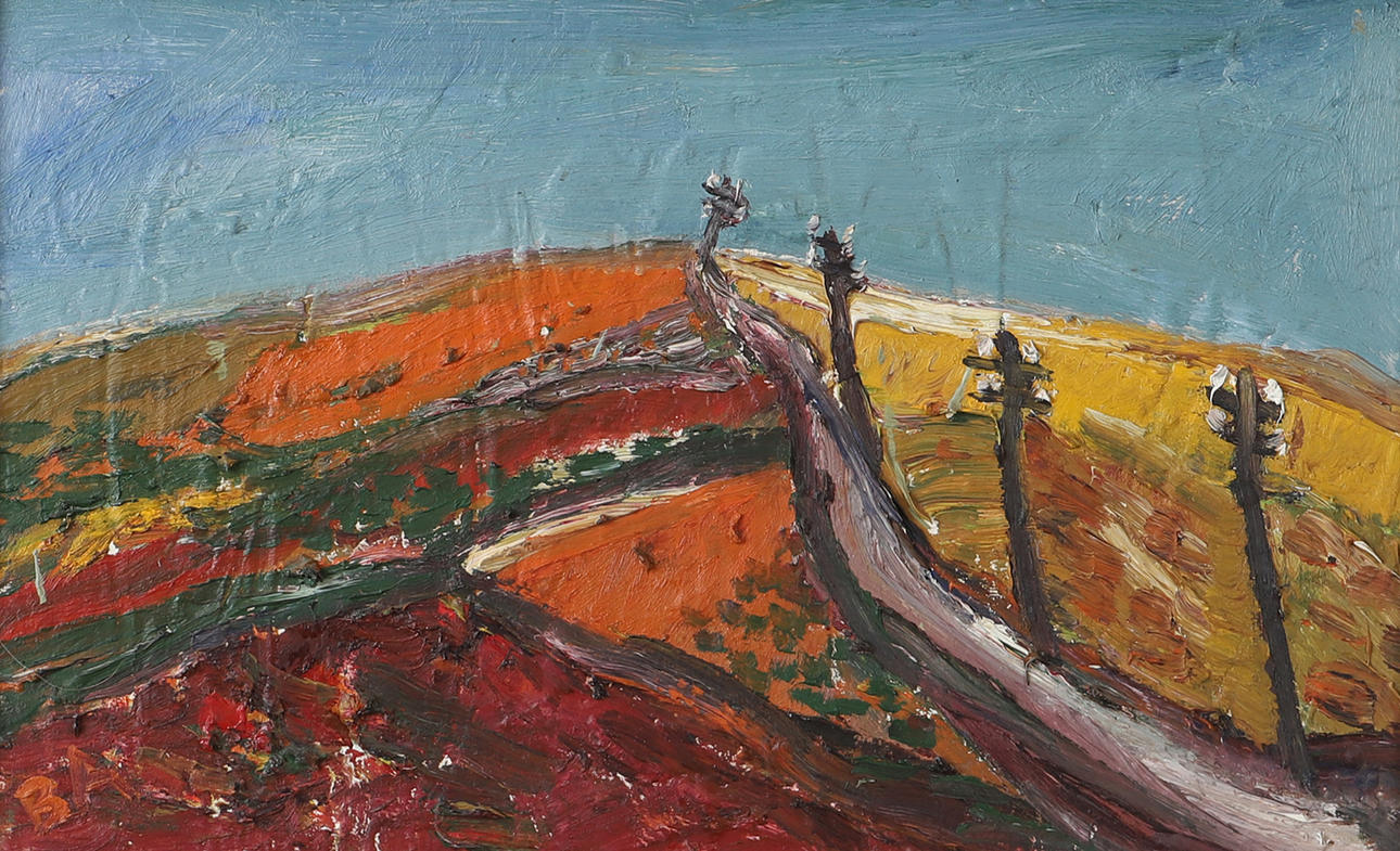 BERTIL ANDERSSON. Road, oil on panel, signed B.A.