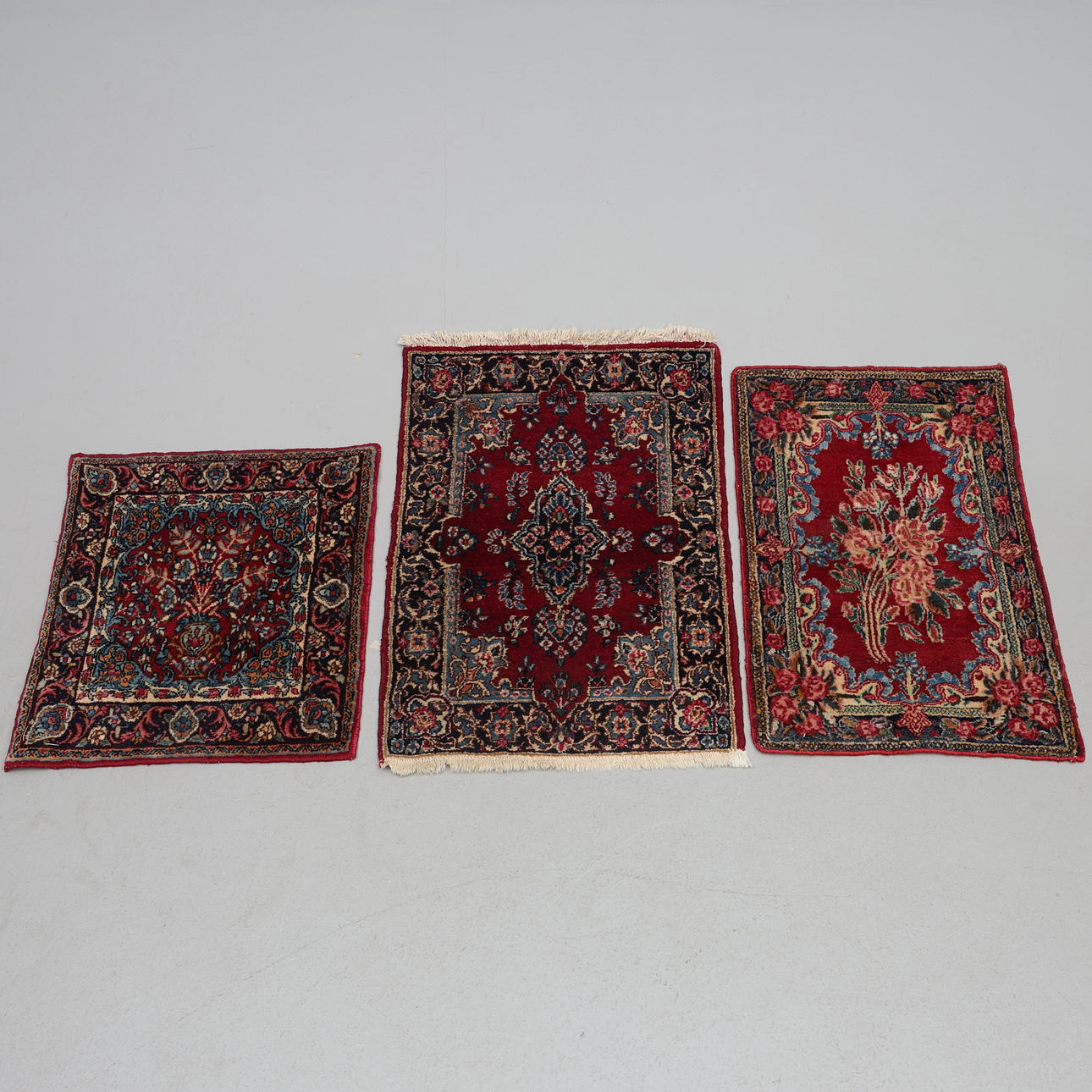 ORIENTAL CARPETS. 3 pcs smaller, hand-knotted.