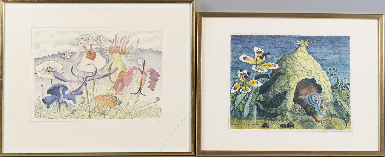 KARL AXEL PEHRSON. Two colour lithographs, signed and dated.