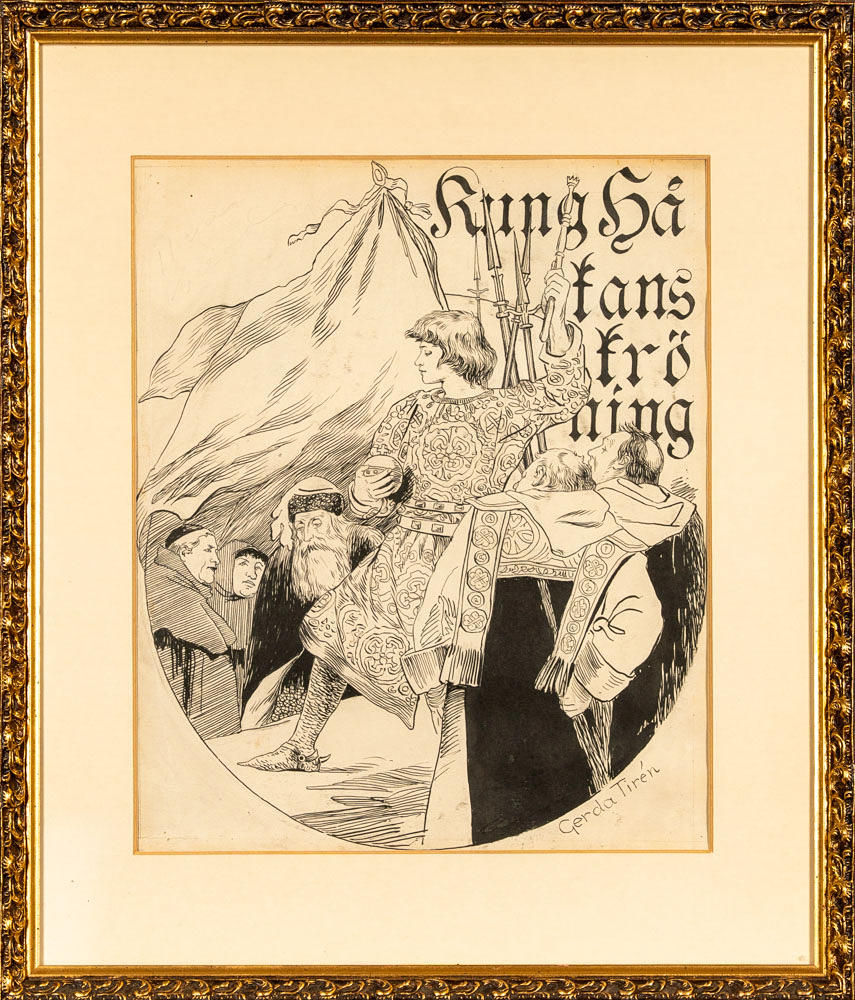 GERDA TIRÉN. Drawing in ink.