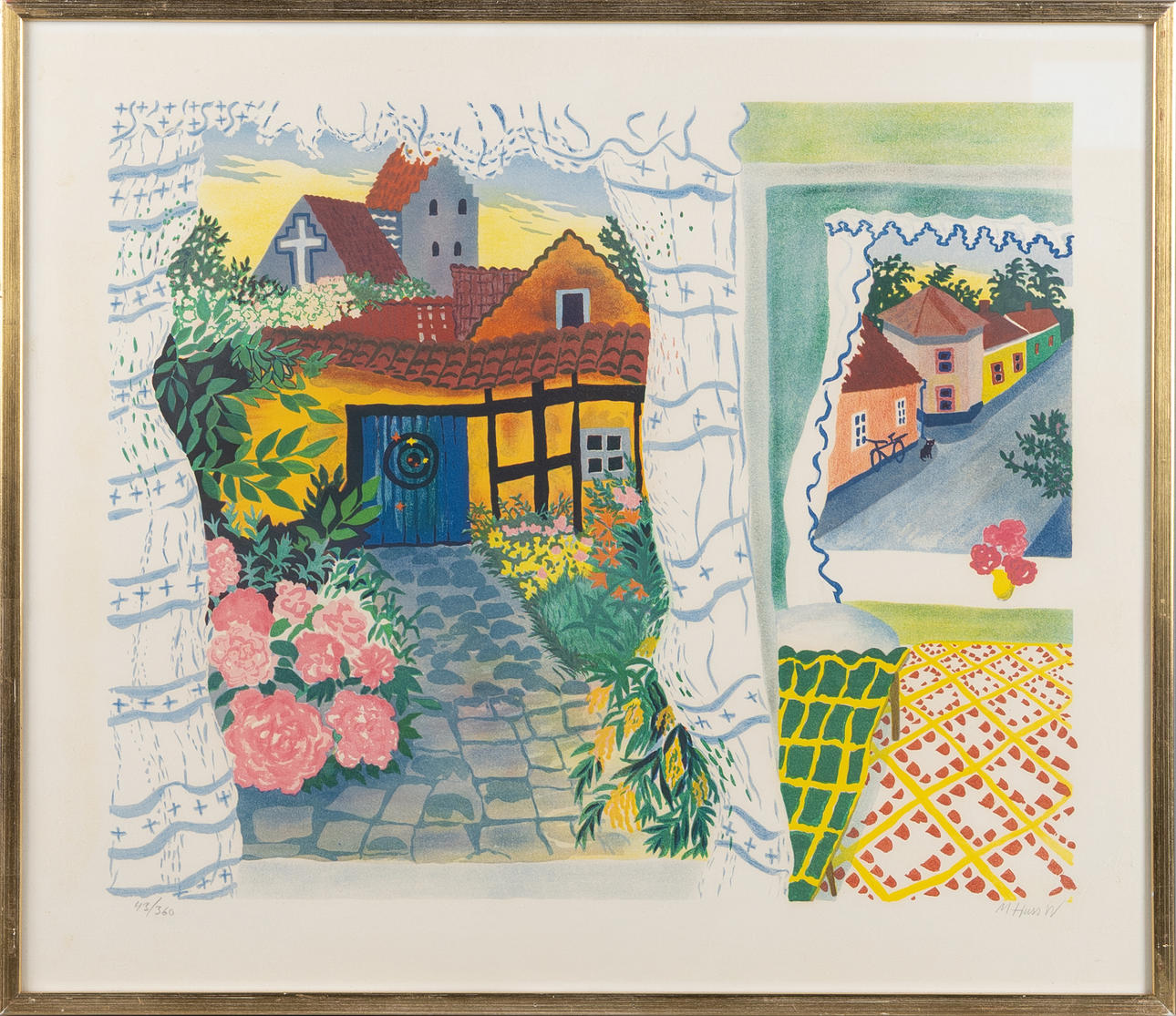 MONA HUSS WALIN. Lithograph in colours, signed.