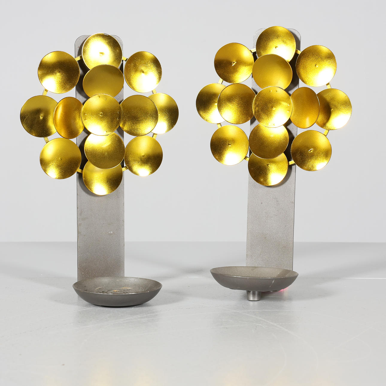WALL CANDLESTICKS, 1 pair, metal, Landstingets Verk, Västerås.