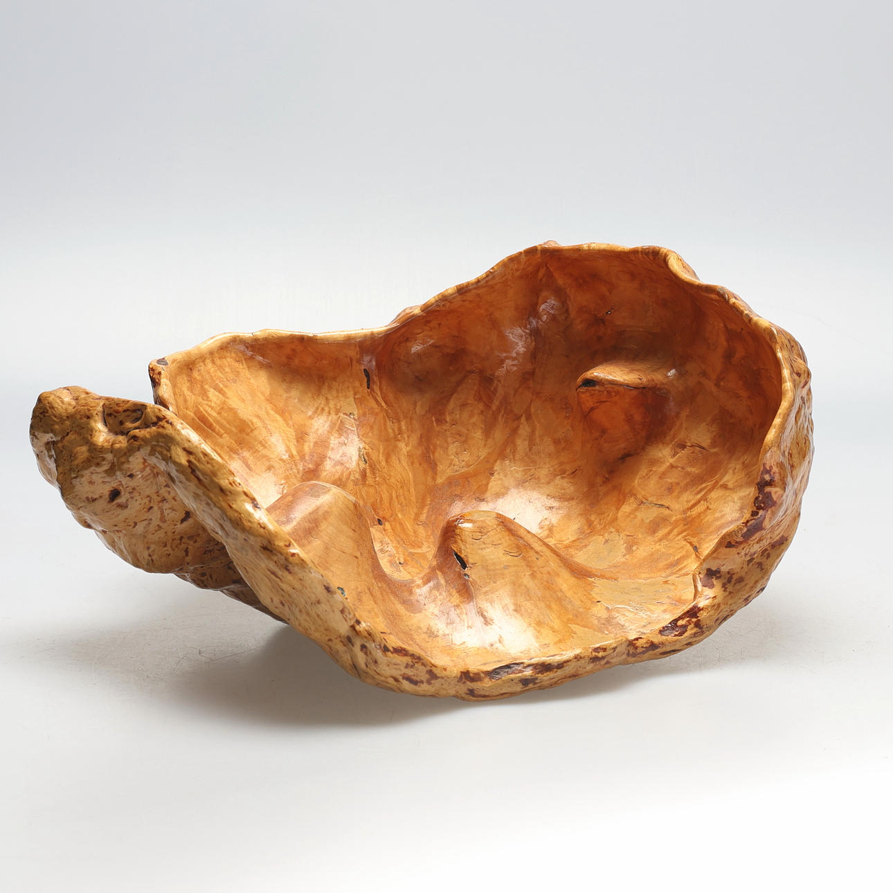 VRIL BOWL. Birch, dated 1972.