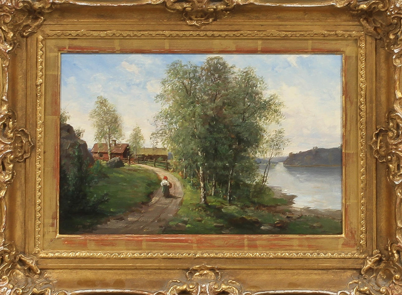 JOHAN PETTER OLAI. "Motiv från Bellen", olja på apnnå, signerad och daterad 83.