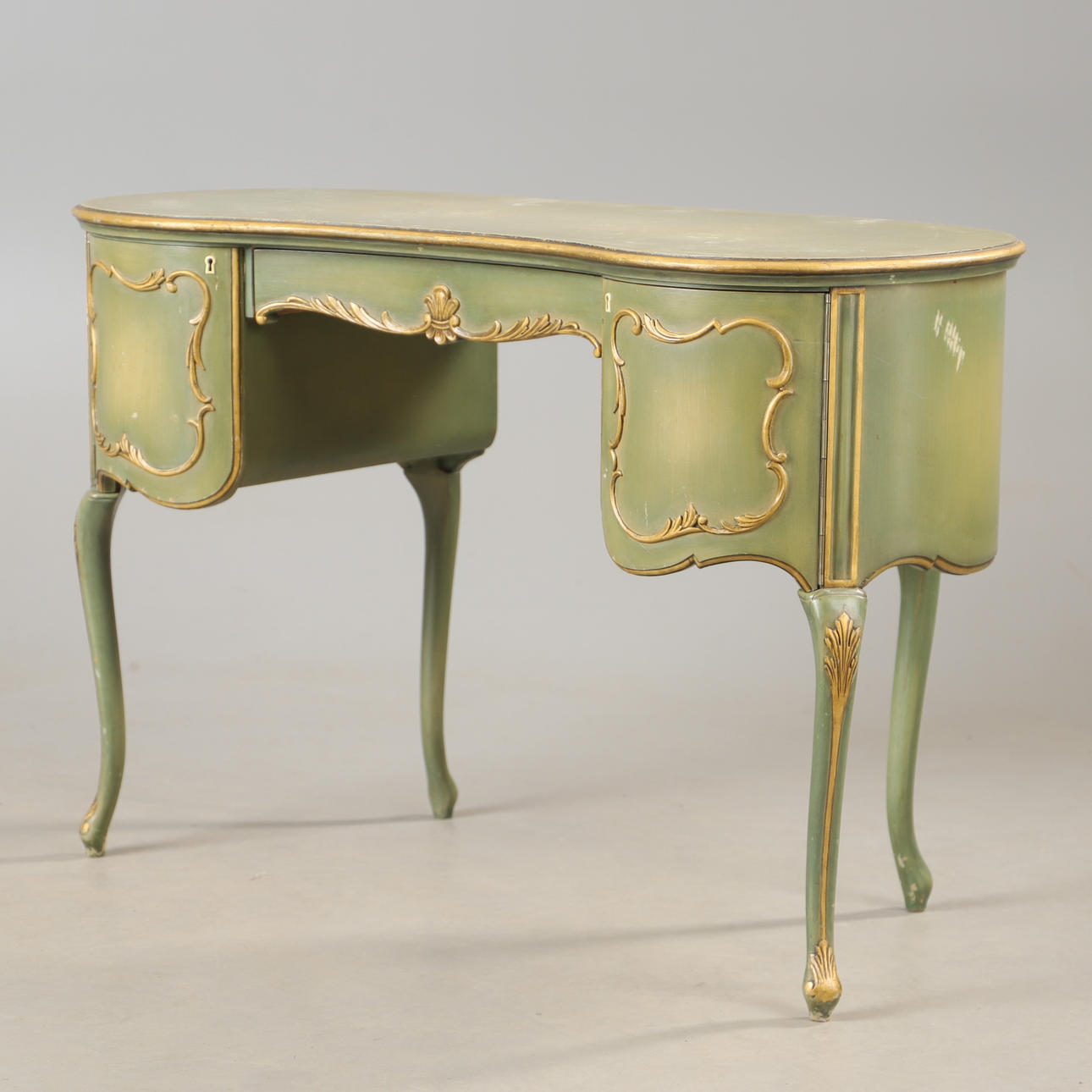 DESK, painted with gilding, rococo style.