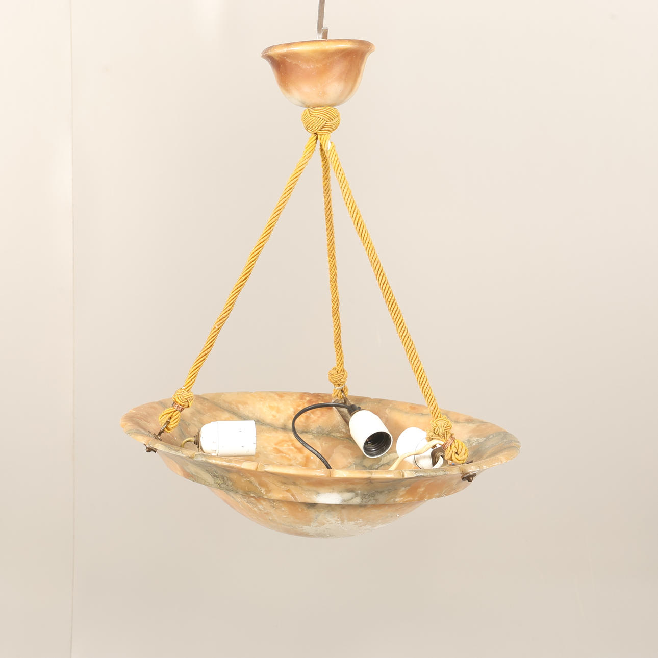 A ceiling lamp, alabaster, early 20th century.