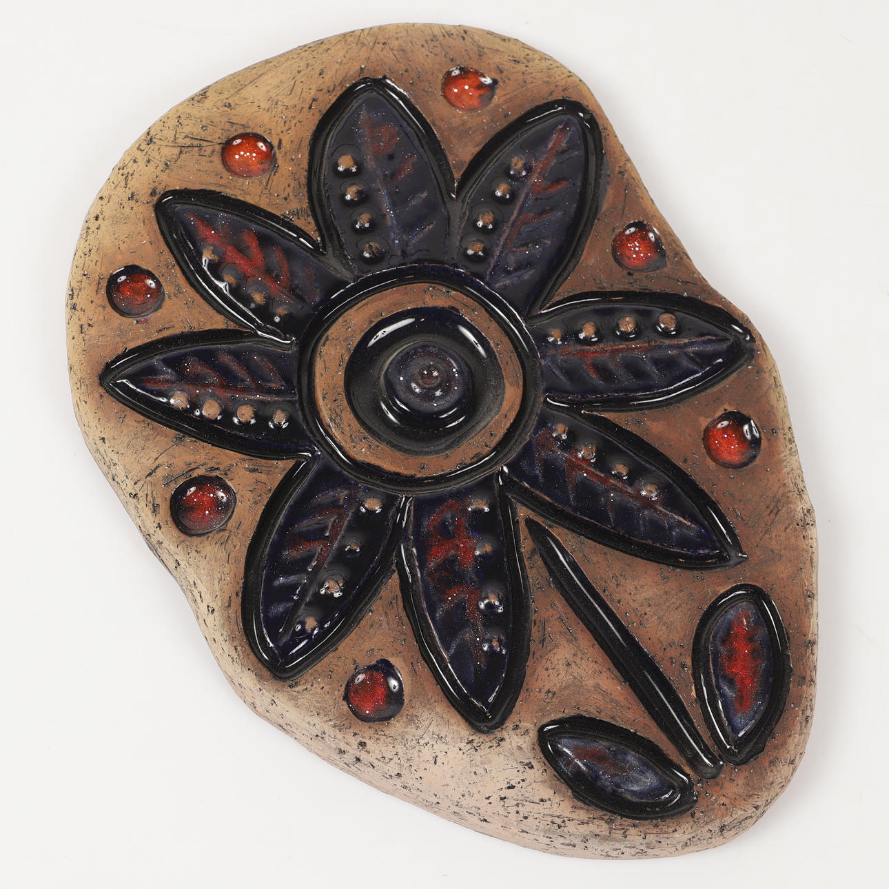 WALL RELIEF, partly glazed ceramic, Laholm.