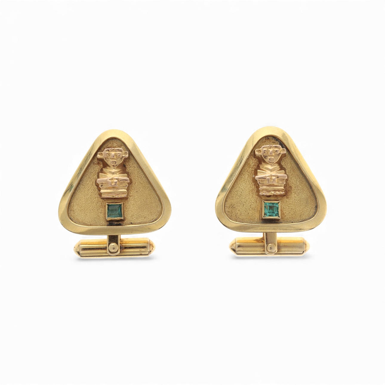 Gold and emeralds cufflinks.