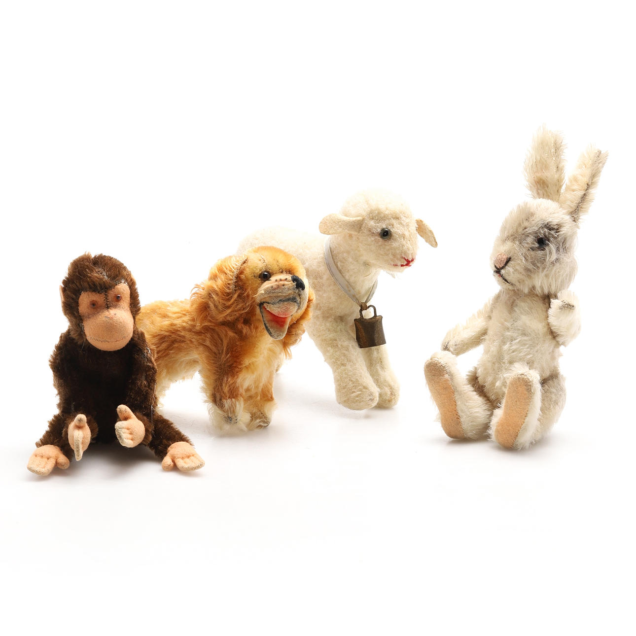 STEIFF, 4 st, smådjur. 1900-talets mitt.