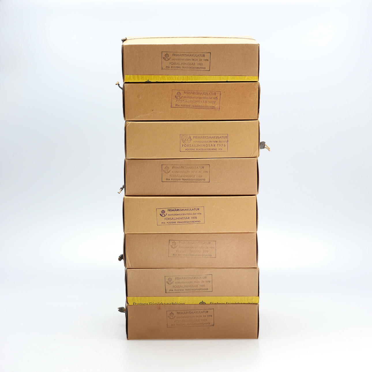 POSTAL STAMP MACULATURE, 8 boxes.