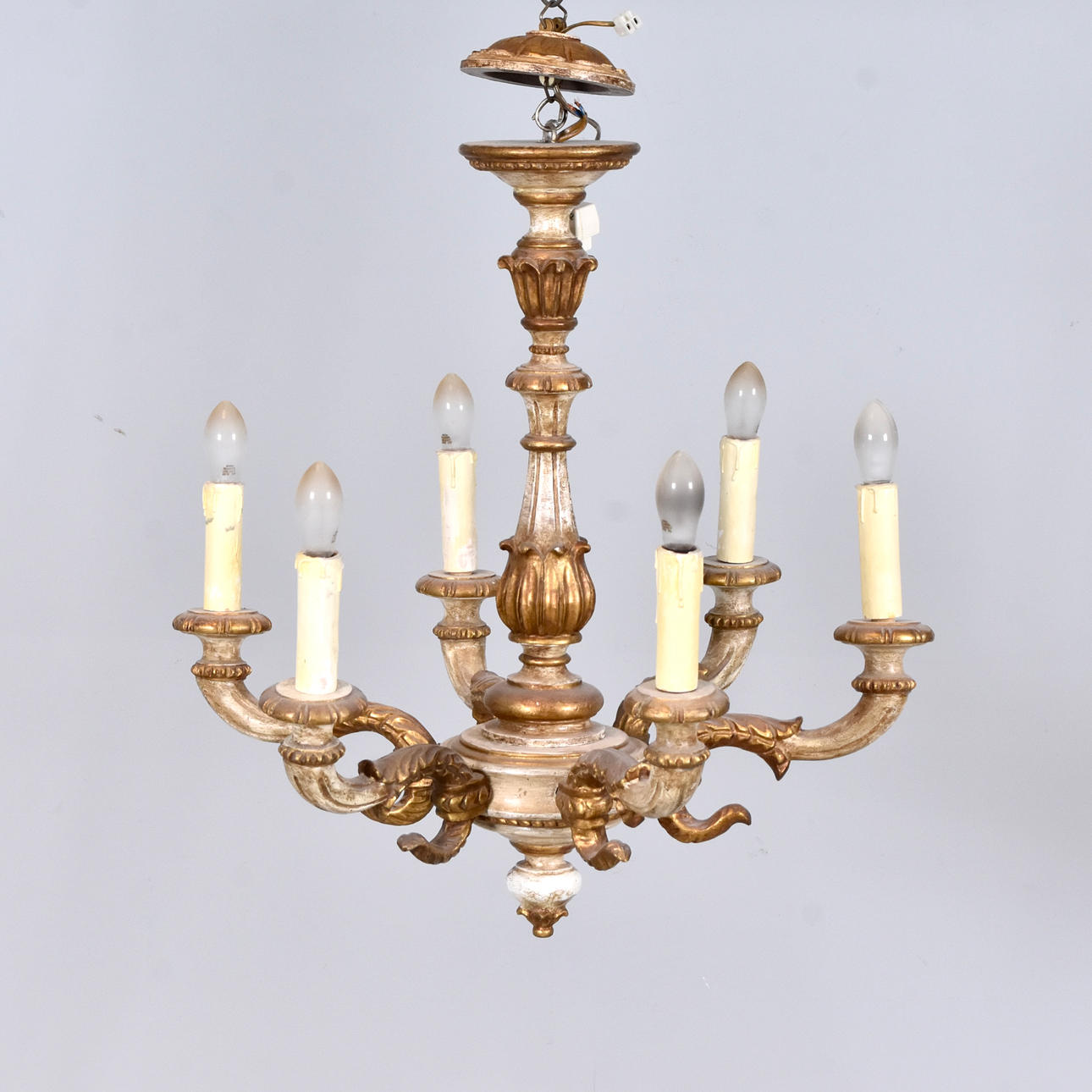 CEILING LAMP, lacquered and bronzed wood.