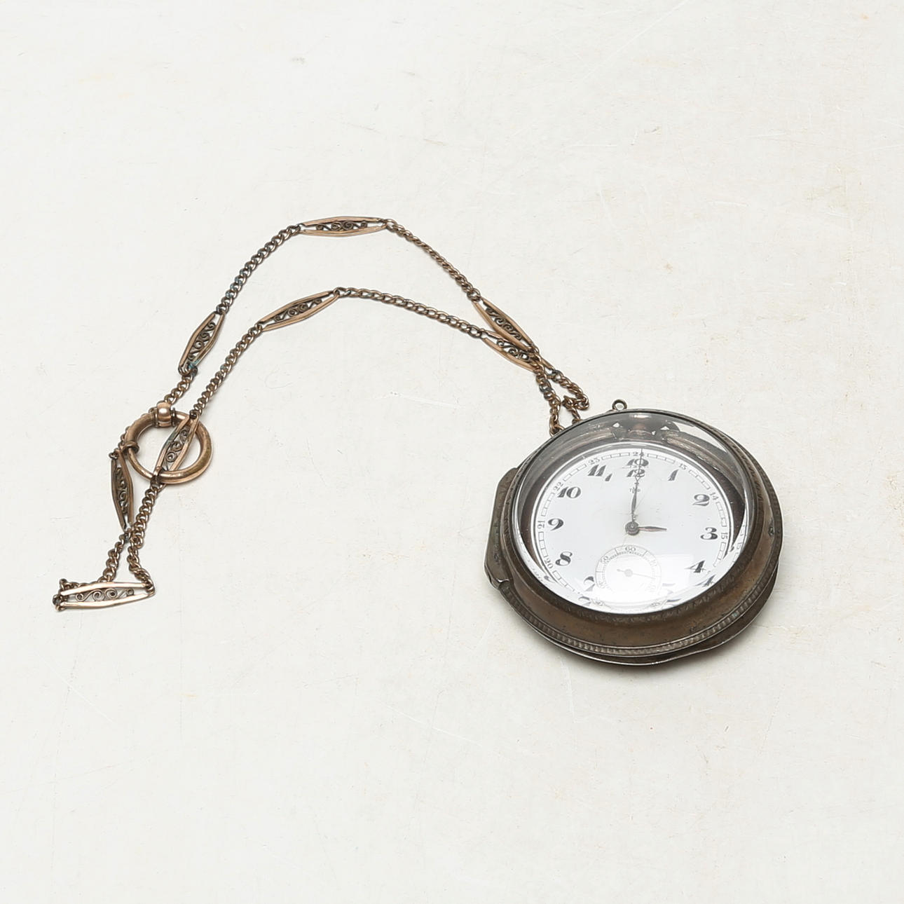 Pocket watch, in case, partly silver.