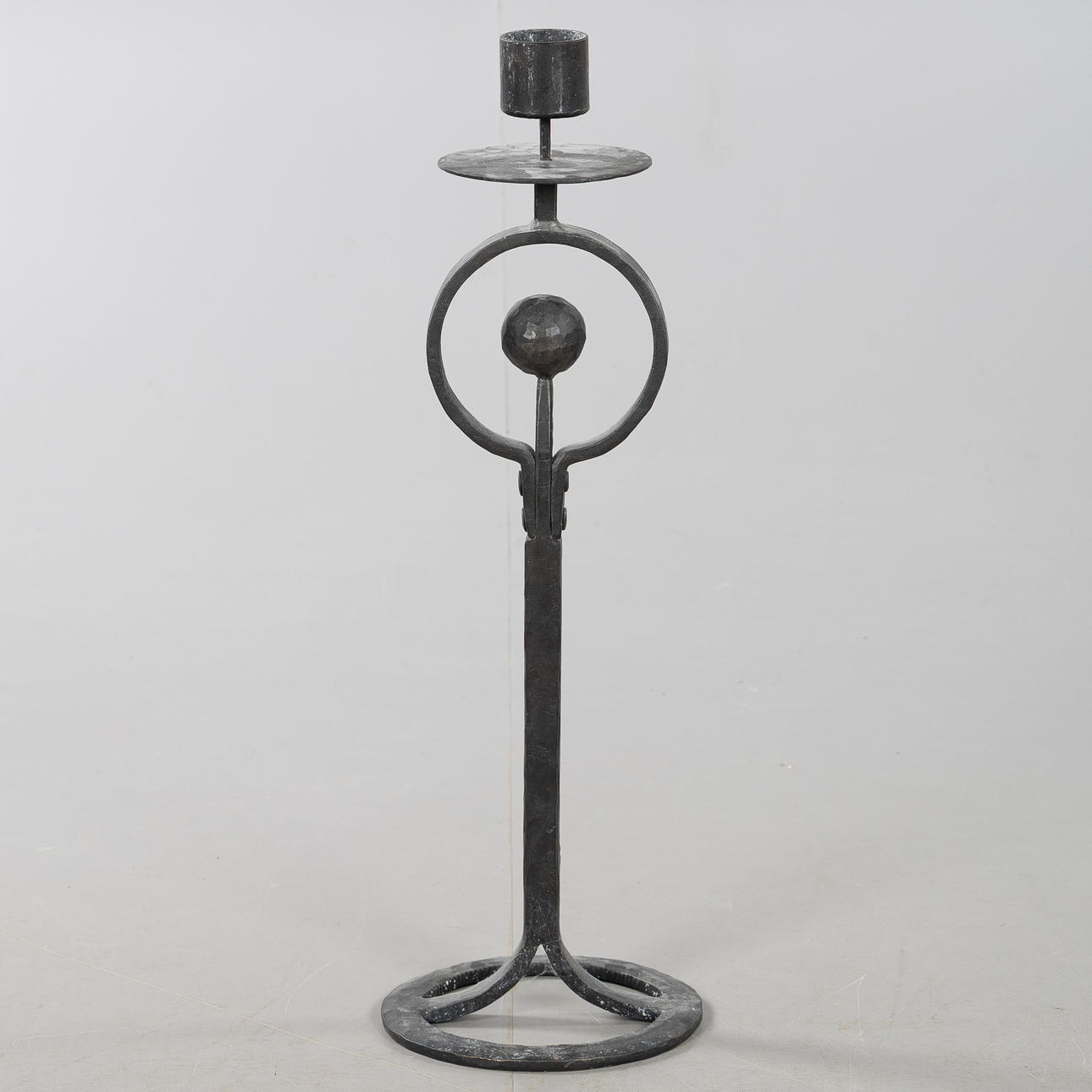 BERTIL VALLIEN. Floor candlestick, wrought, Boda.