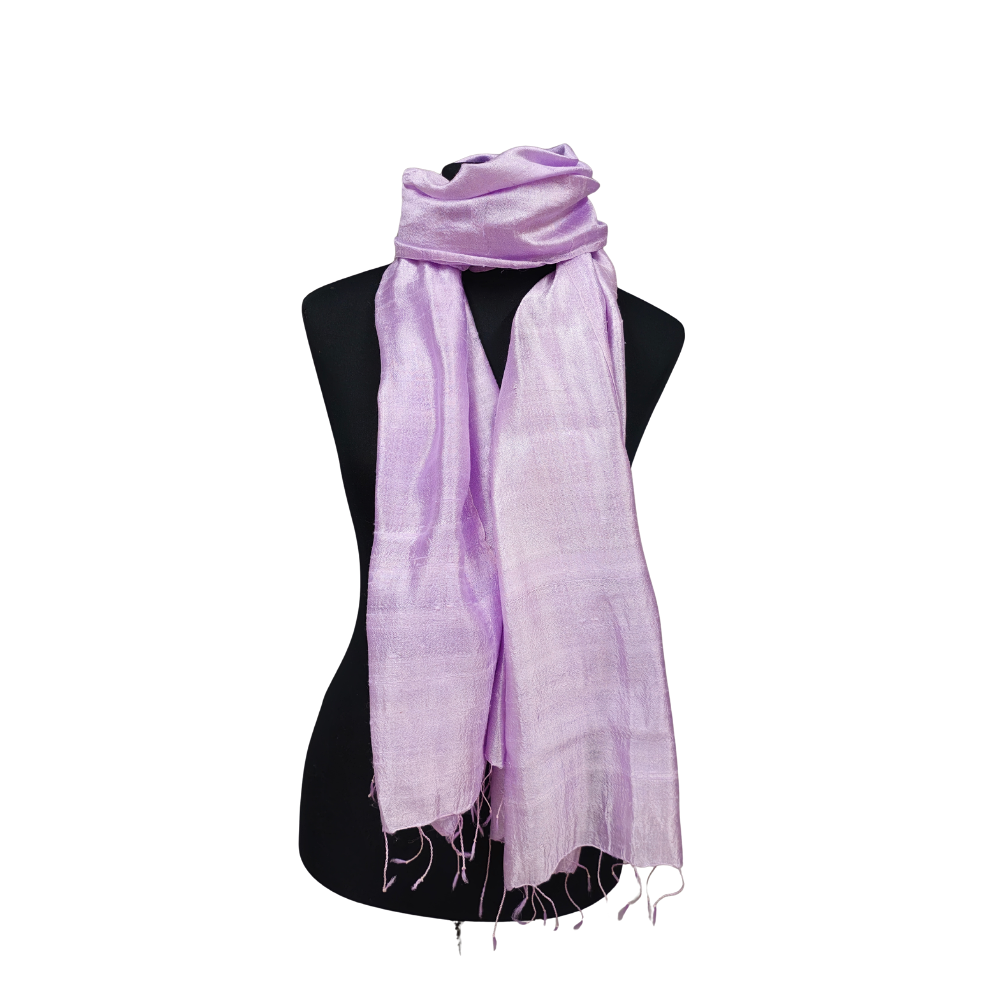 PASHMINA IN WILD MALAVE-COLORED SILK.