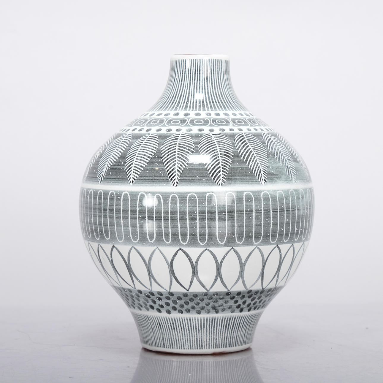 INGRID ATTERBERG. A ceramic “Graphic” vase, Upsala-ekeby.