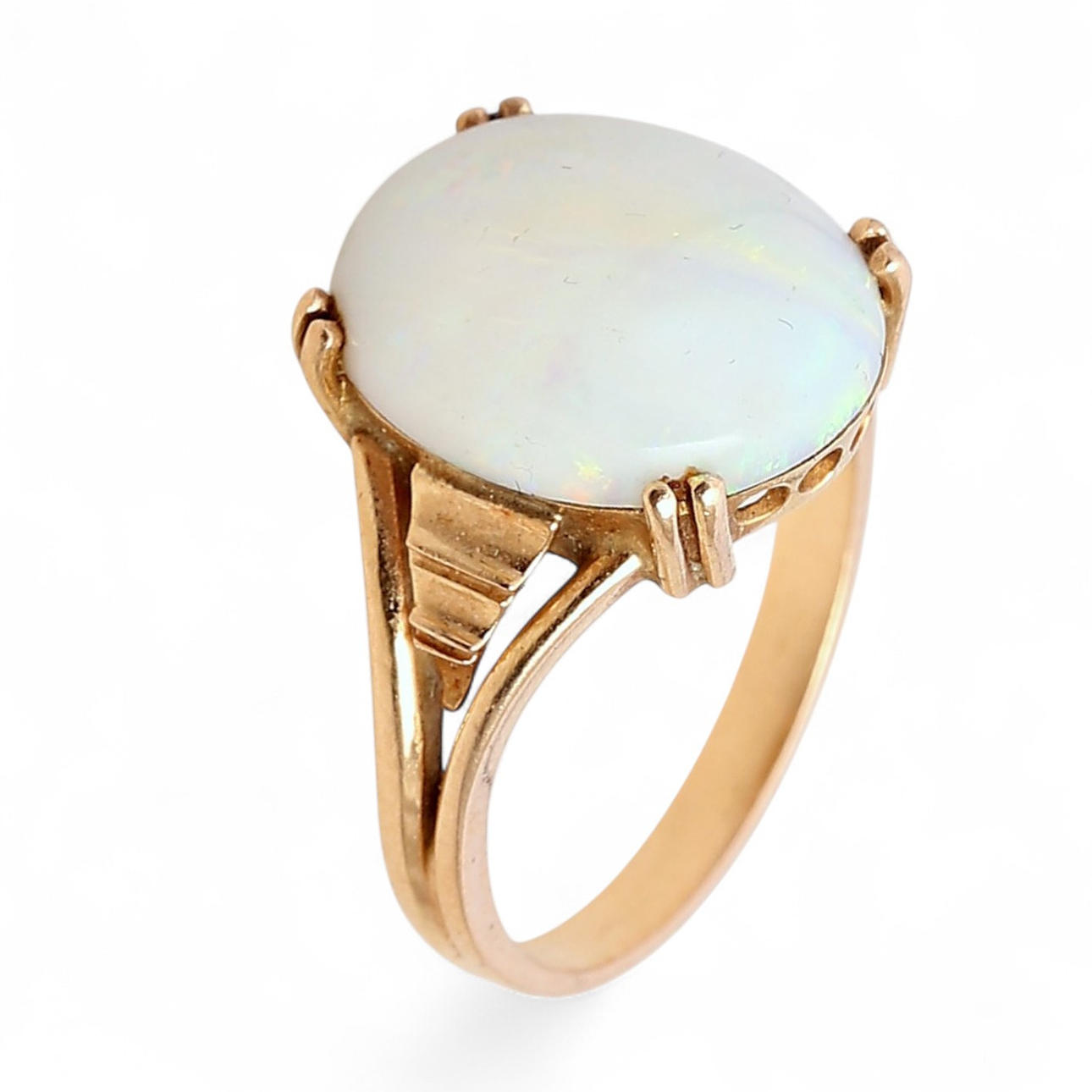 White opal ring.