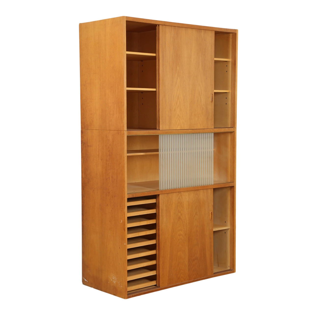 Oak cabinet.