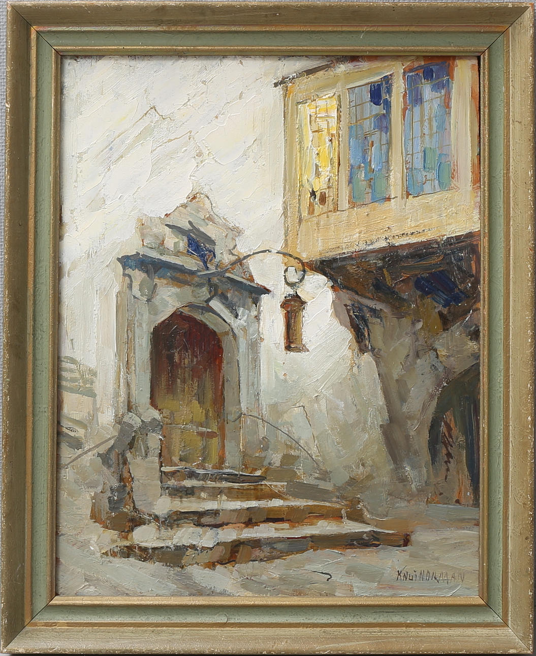 KNUT NORMAN. Sydländsk port. Olja på pannå, signerad.