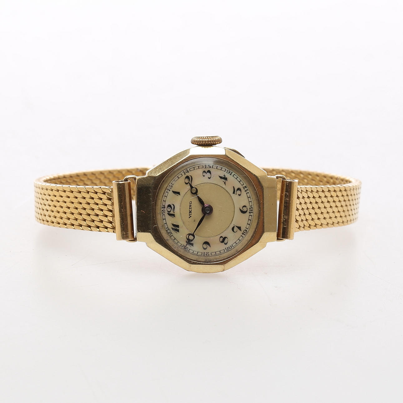 ARMBANDSUR, dam, Viking, manuell, cal. 629, boett av 14k och länk av 18k guld.