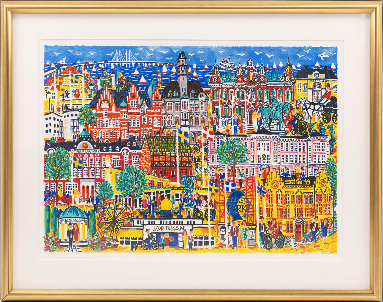 GUNILLA MANN. Lithograph, EA, Malmö motif, 80x63 cm.