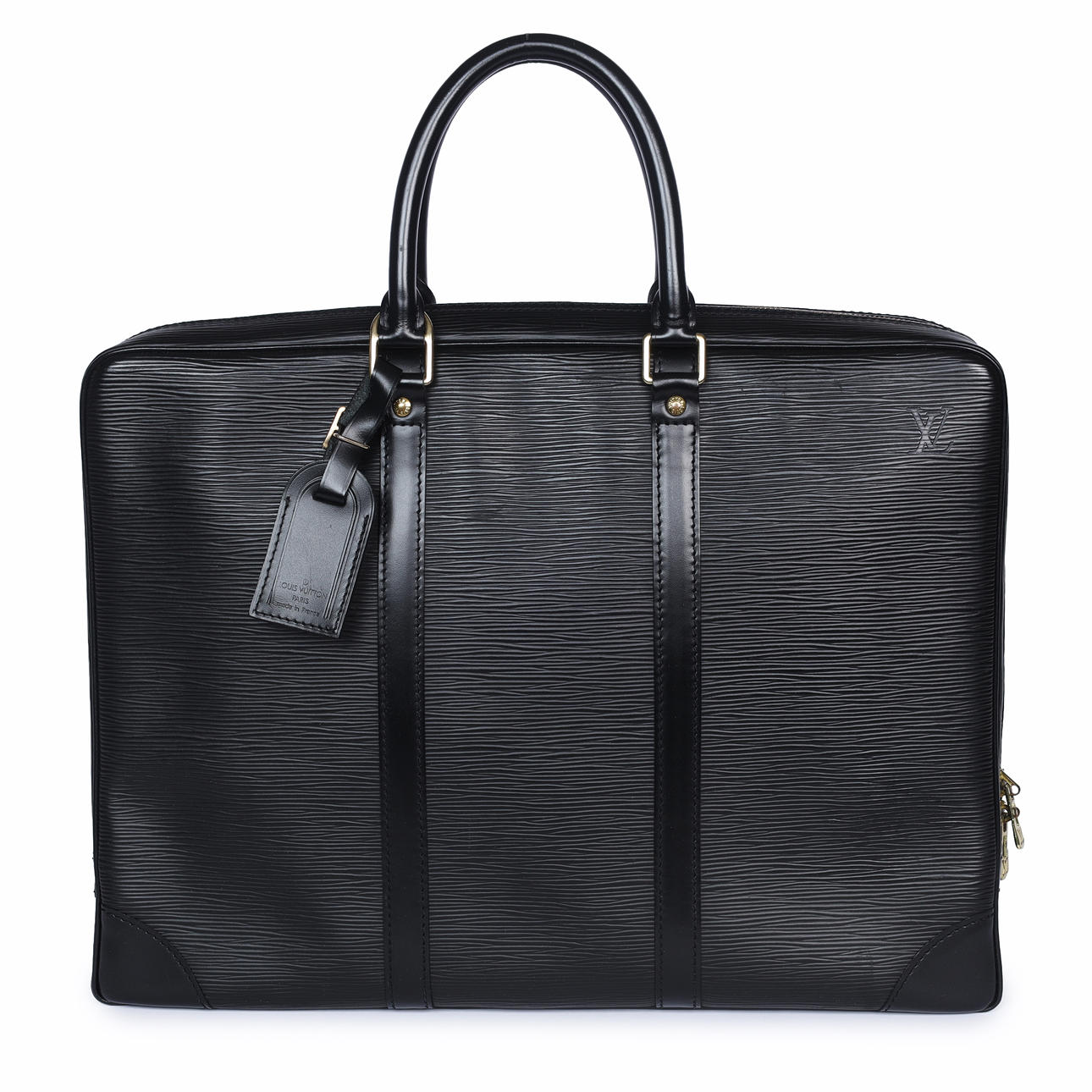 LOUIS VUITTON. Porte-Documents Voyage' Briefcase black epi.
