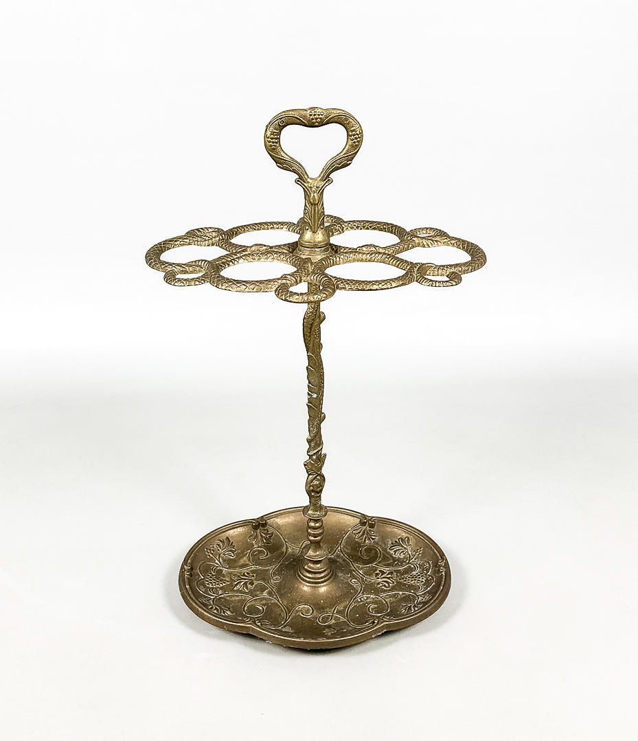 An umbrella stand, brass, 20th century.