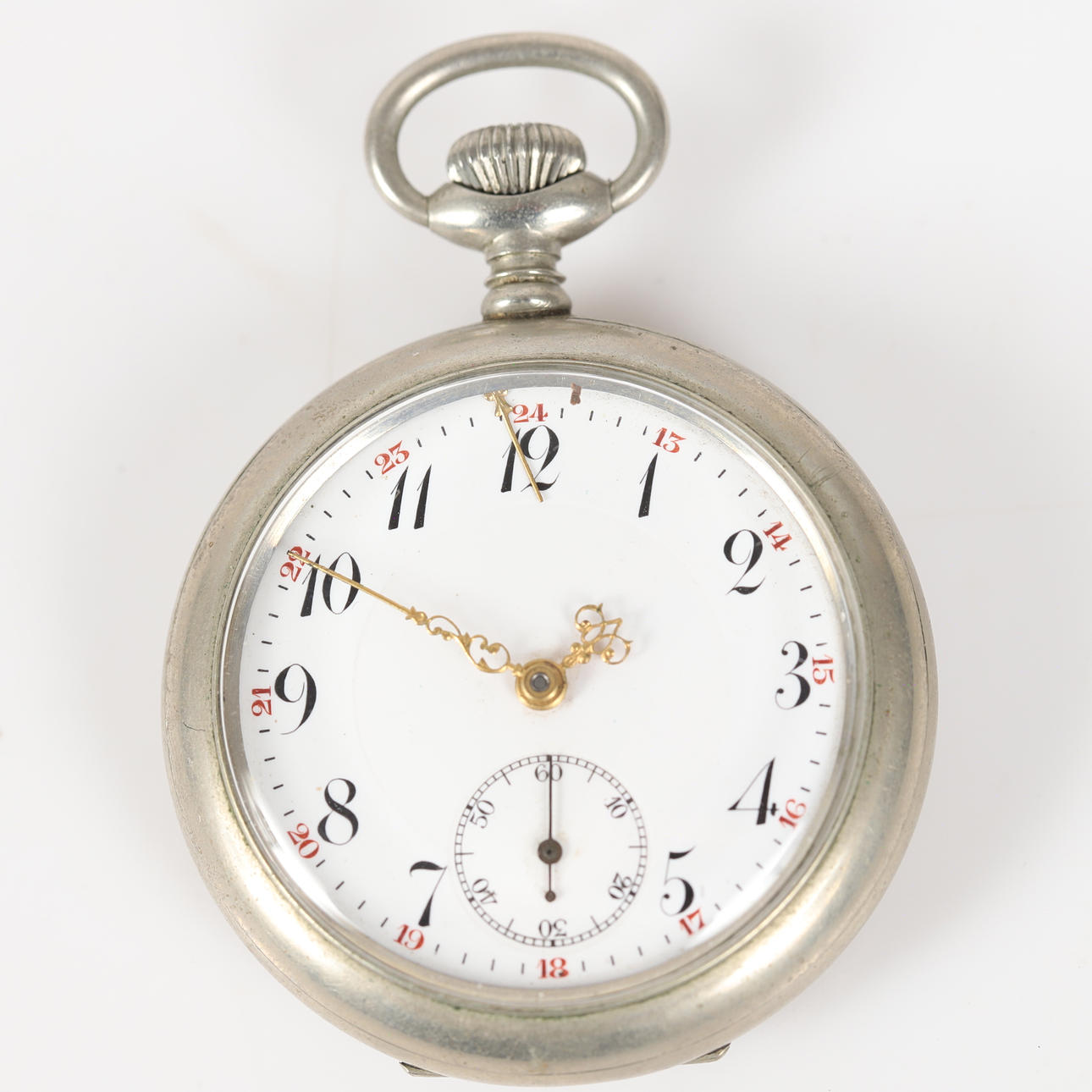 POCKET WATCH, white metal.